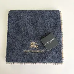 新品☆BURBERRYバーバリー☆ノバチェック　タオルハンカチ　ネイビー