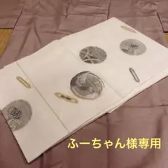白地刺繍夏帯 3回使用 おまけひとえスモーキーピンク塩沢紬