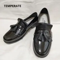 テンパレイト　タッセルローファー　レインシューズ　ブラック　晴雨兼用　22.5