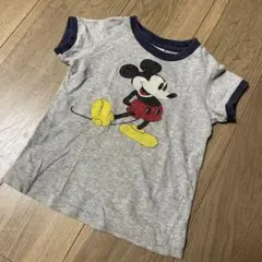 デニムダンガリー　ミッキーマウス Tシャツ グレー 半袖