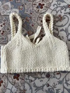 Ray BEAMS アイボリー ニットビスチェ