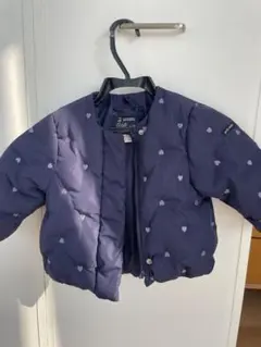 [美品]プティマイン　80 女の子　中綿ジャケット　ネイビー　ハート