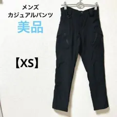 美品　メンズ　カジュアルパンツ【XS】ブラック　ウエストゴム　ポケット　ナイロン