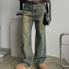 SHAGGIE ラインストーン　デニムパンツ　Sサイズのサムネイル