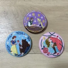 Disney characters 刺繍缶バッジ ディズニー 3点セット