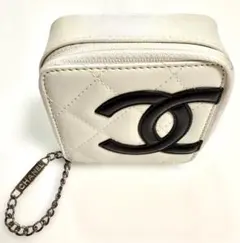 CHANEL 希少品ココマーク アクセサリーケース 　ホワイト ブラック