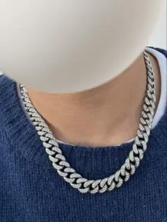 HIPHOP ジルコニア　キューバン　CZ ブリンブリン　ネックレス　チェーン