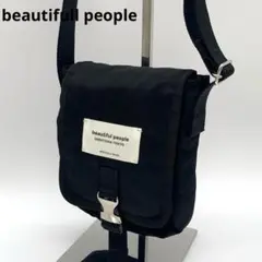 beautiful people ショルダーバッグ サコッシュ ナイロン 黒色のサムネイル
