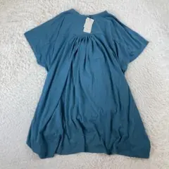 新品未使用 アトリエきなこ 五部袖ワンピース 綿100% ゆったりサイズ