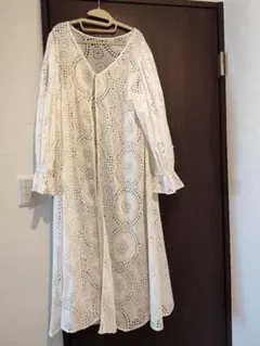 Discoat ホワイト レース ロングワンピース サイズF