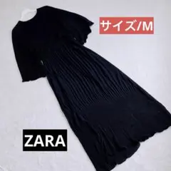 ZARA エンボス加工生地ミディワンピース M ブラック 新品 - メルカリ
