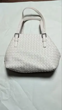 Bottega Veneta ホワイト イントレチャート ハンドバッグ 正規品