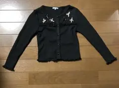 【TOCCA トッカ】リボン カーディガン　黒　キッズのサムネイル