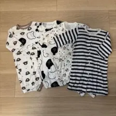 新生児ドレスオール 2wayオール ロンパース 50〜60 くま 花柄 ボーダー