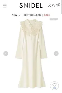 snidel エンブロイダリーレースワンピース アイボリー