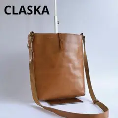 CLASKA レザーショルダーバッグ 斜め掛け 本革 エイジング キャメルのサムネイル