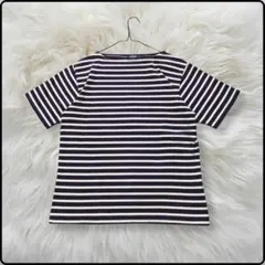 綺麗 UNIQLO Tシャツ 半袖 ボーダー 綿 ネイビー×ホワイト M 春夏