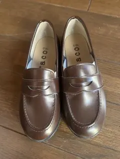 ブラウン 合成皮革 ローファー フォーマルシューズ　19センチ