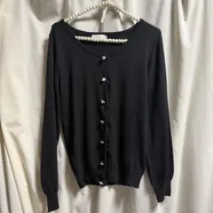 earth music &ecologyニットカーディガン 長袖 花モチーフ