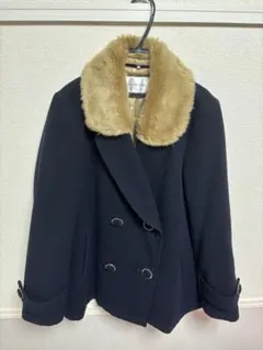 GLACIER ネイビー ファー襟 ピーコート