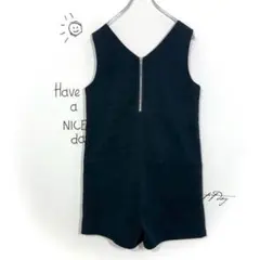 OZOC オゾック オールインワン ミニ丈 ネイビー ノースリーブ ショーパン
