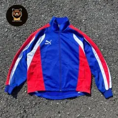 ヴィンテージ古着　プーマ　トラックジャケット　XL 青刺繍　90s 希少　激レア