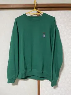 緑色 クルーネック トレーナー