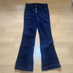 GAP コーデュロイ ハイライズ フレアパンツ ネイビー