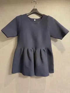 COCA コカ スポンディッシュ ペプラムニット ネイビー S