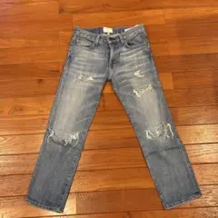 CURRENT/ELLIOTT ダメージ加工ストレートデニム ライトブルーのサムネイル