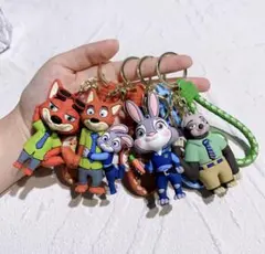 ズートピア キーホルダー 4点セット ニック ジュディ フラッシュ まとめ売り