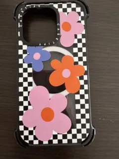 CASETiFY チェック柄 花 デザイン iPhone14proケース