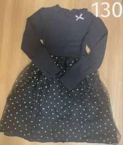 新品　エニィファム　ネイビーチュールワンピース　130cm