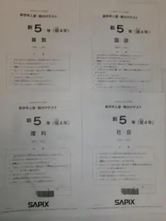 サピックス＊新6年（現5年）／新学年 入室 組分けテスト＊2025年