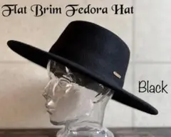 送料込 帽子 ウール フェルト つば広 カンカン帽 上質 ハット フラットブリム