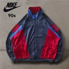ナイキ90sトラックジャケットスウォッシュロゴ刺繍ジャージY2KメンズXL古着