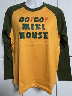 【新品】ミキハウス 長袖Tシャツ イエロー×カーキ GO!GO! レディースM