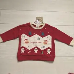 値下げ中【新品】アンパンマントレーナー 90 クリスマス　サンタ