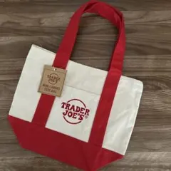 Trader Joe's Mini Canvas Tote Bag 赤のサムネイル