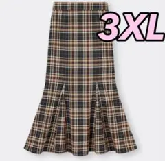 3XL ブラック　チェックマーメイドロングスカート ユニクロ H&M ZARAa