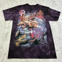 j*e様 THE MOUNTAIN ドラゴン Tシャツ M 紫 タイダイ 古着