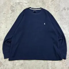 か*こ様 ラルフローレン　刺繍　ワンポイント　長袖　サーマル　ロンT　古着　ネイ