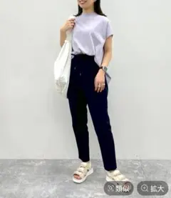 GLOBAL WORK コットンオーバーサイズTシャツ ラベンダー Mのサムネイル