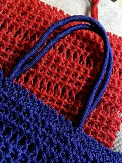 ハンドメイド風バック 赤と青