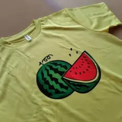 glimmer ドライTシャツ スイカ柄 M イエロー 吸汗速乾 UVカットのサムネイル