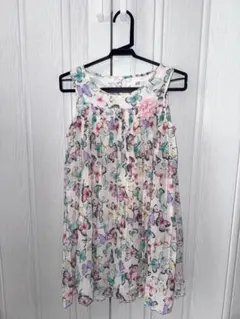 H&M 蝶々柄 ノースリーブワンピース 128cm