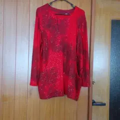 ラメ入り赤長袖トップス5XL