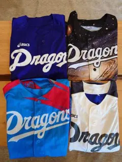 中日ドラゴンズ ユニフォーム 4枚セット　宇宙柄 白青デザイン多様