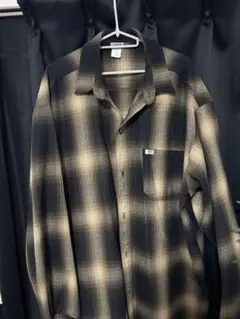 CAL TOP ブラックベージュ チェックネルシャツ 2XL