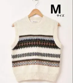 美品 Mサイズ Elcamino フェアアイル ニットベスト